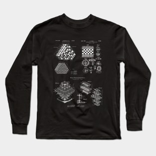 Chess Lovers Boardgame Patent Image Long Sleeve T-Shirt